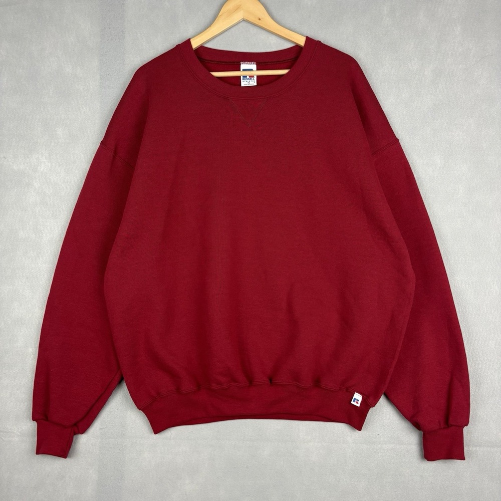 Vintage Russell Athletic Crewneck Sweatshirt Mens XL Red Boxy Cropped Mexico